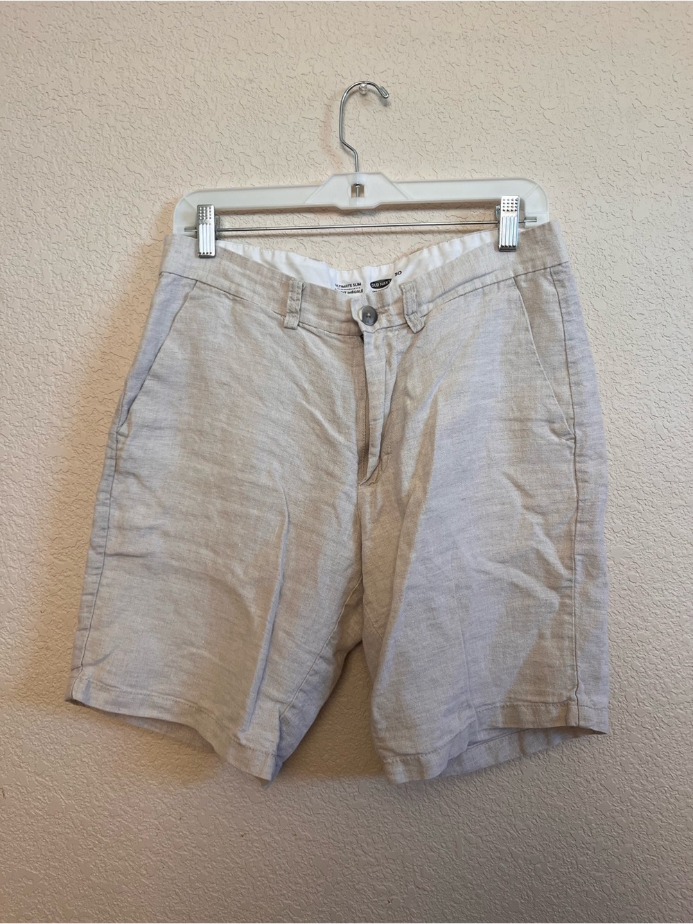 Old Navy Men's Light Beige Linen Shorts